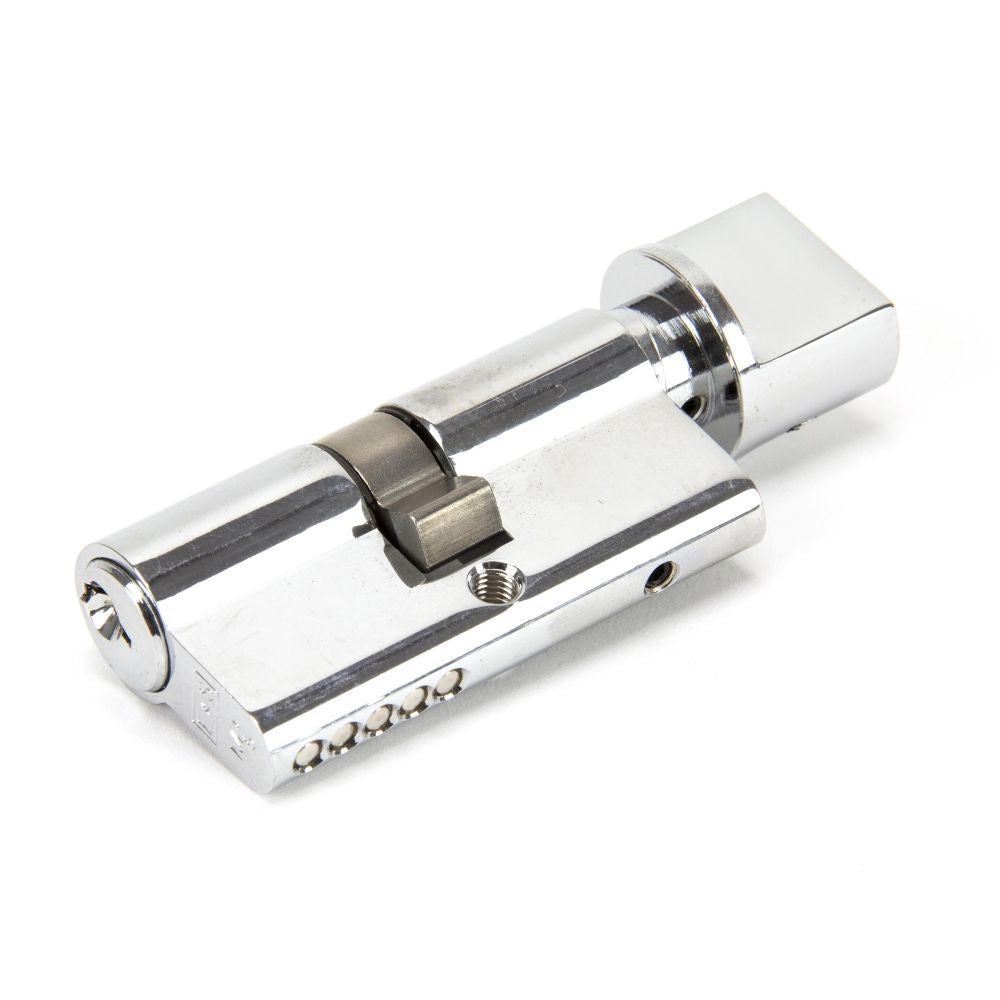 This is an image showing From The Anvil - Polished Chrome 30/30 Euro Cylinder/Thumbturn available from T.H Wiggans Architectural Ironmongery in Kendal, quick delivery and discounted prices