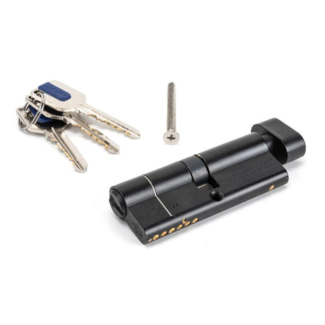 This is an image showing From The Anvil - Black 40/40 6pin Euro Cylinder/Thumbturn KA available from T.H Wiggans Architectural Ironmongery in Kendal, quick delivery and discounted prices