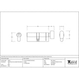 This is an image showing From The Anvil - Black 40/40 6pin Euro Cylinder/Thumbturn KA available from T.H Wiggans Architectural Ironmongery in Kendal, quick delivery and discounted prices