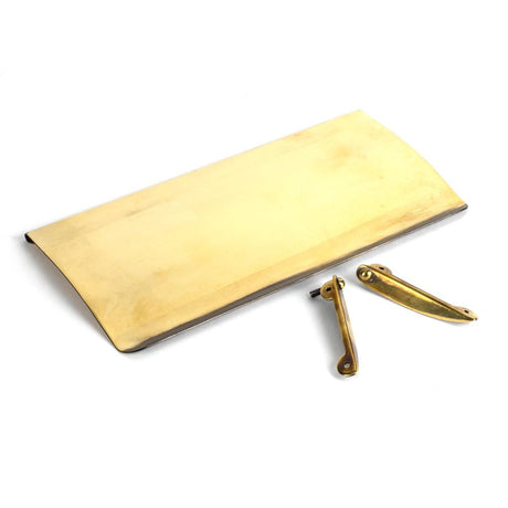 This is an image showing From The Anvil - Aged Brass Small Letter Plate Cover available from trade door handles, quick delivery and discounted prices