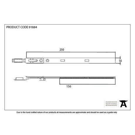 This is an image showing From The Anvil - BZP 250mm Extension Piece for Espag Door Locks available from T.H Wiggans Architectural Ironmongery in Kendal, quick delivery and discounted prices