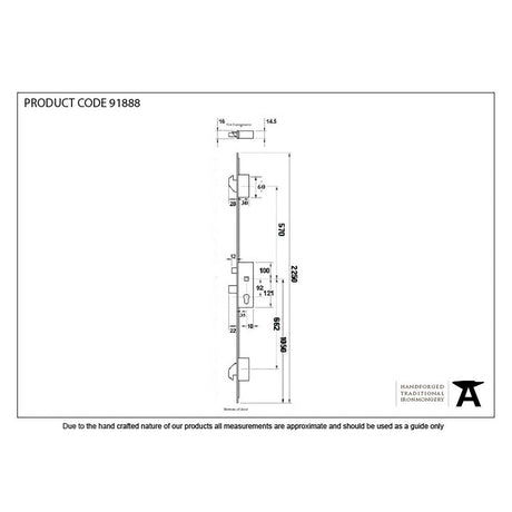 This is an image showing From The Anvil - SS 35mm Backset Hook 3 Point Door Lock available from T.H Wiggans Architectural Ironmongery in Kendal, quick delivery and discounted prices