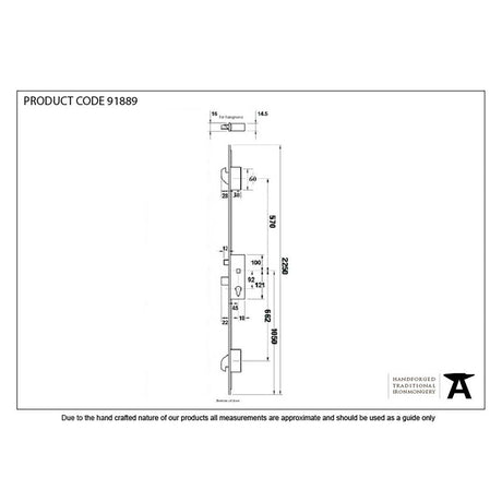 This is an image showing From The Anvil - SS 45mm Backset Hook 3 Point Door Lock available from T.H Wiggans Architectural Ironmongery in Kendal, quick delivery and discounted prices