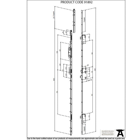 This is an image showing From The Anvil - BZP RH French Lock Kit for 2140mm - No Slave Handle available from T.H Wiggans Architectural Ironmongery in Kendal, quick delivery and discounted prices