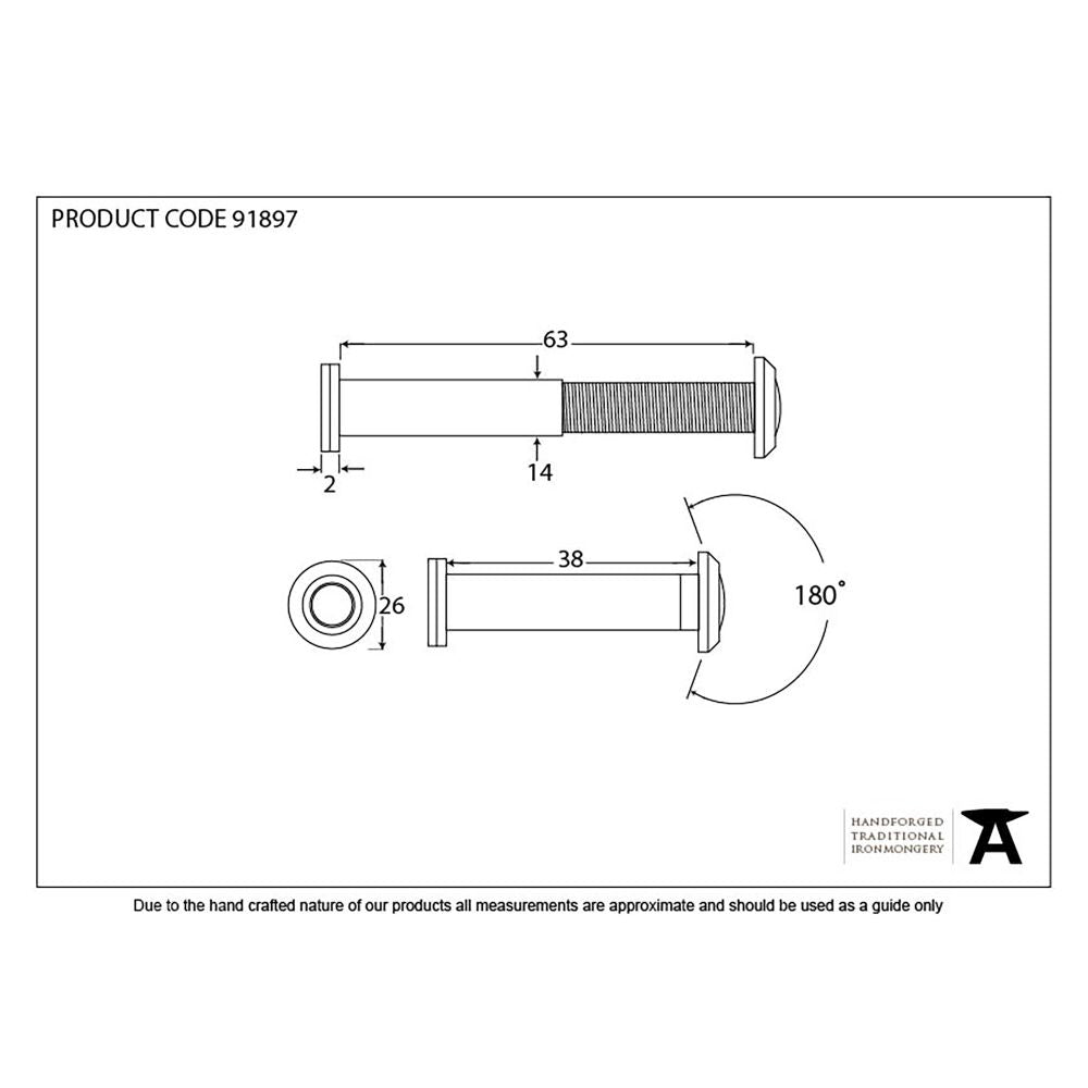 This is an image showing From The Anvil - P/Chrome Door Viewer 180 Deg. (34-56mm Door) available from trade door handles, quick delivery and discounted prices