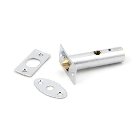 This is an image showing From The Anvil - Polished Chrome Security Door Bolt available from T.H Wiggans Architectural Ironmongery in Kendal, quick delivery and discounted prices