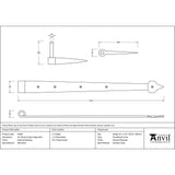 This is an image showing From The Anvil - External Beeswax 24" Band & Spike Hinge (Pair) available from T.H Wiggans Architectural Ironmongery, quick delivery and discounted prices