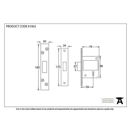 This is an image showing From The Anvil - SS 3" 5 Lever BS Deadlock KA available from T.H Wiggans Architectural Ironmongery in Kendal, quick delivery and discounted prices