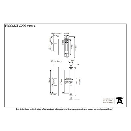 This is an image showing From The Anvil - Bright Zinc Plated Espag Keep Set - 57mm Door available from T.H Wiggans Architectural Ironmongery in Kendal, quick delivery and discounted prices