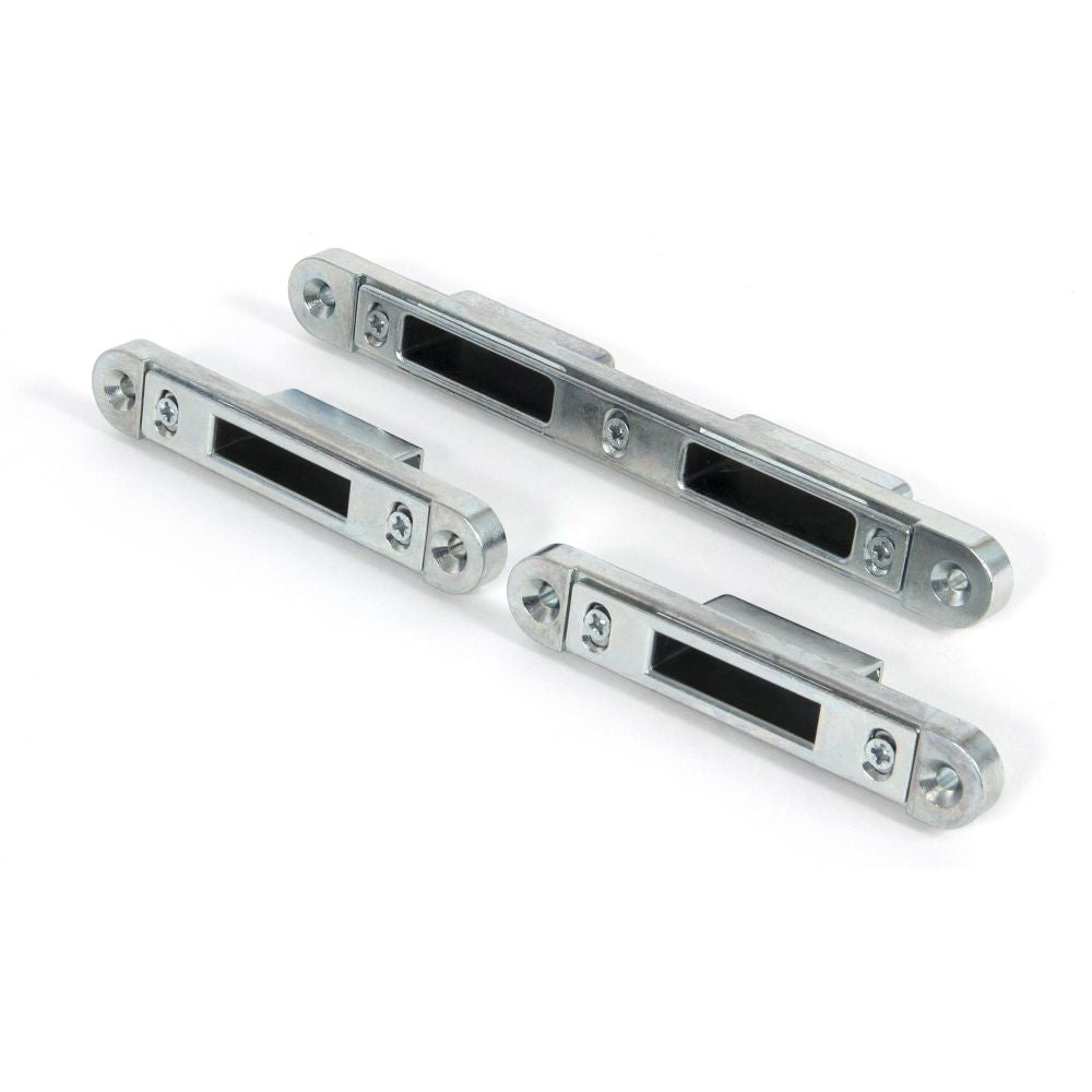 This is an image showing From The Anvil - Bright Zinc Plated Espag Plain Keep Set available from T.H Wiggans Architectural Ironmongery in Kendal, quick delivery and discounted prices