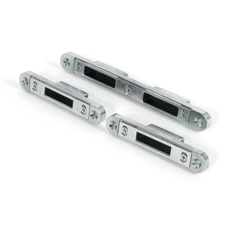 This is an image showing From The Anvil - Bright Zinc Plated Espag Plain Keep Set available from T.H Wiggans Architectural Ironmongery in Kendal, quick delivery and discounted prices