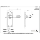 This is an image showing From The Anvil - Polished Bronze Reeded Lever Latch Set available from trade door handles, quick delivery and discounted prices