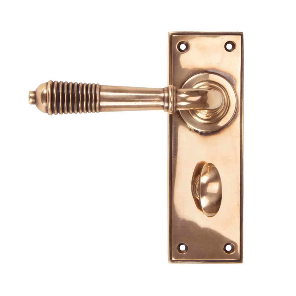 This is an image of From The Anvil - Polished Bronze Reeded Lever Bathroom Set available to order from T.H Wiggans Architectural Ironmongery in Kendal, quick delivery and discounted prices.