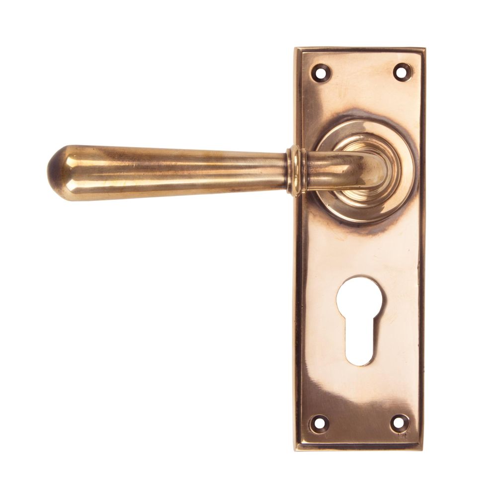 This is an image of From The Anvil - Polished Bronze Newbury Lever Euro Lock Set available to order from T.H Wiggans Architectural Ironmongery in Kendal, quick delivery and discounted prices.