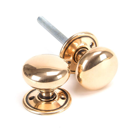 This is an image of From The Anvil - Polished Bronze Mushroom Mortice/Rim Knob Set available to order from T.H Wiggans Architectural Ironmongery in Kendal, quick delivery and discounted prices.