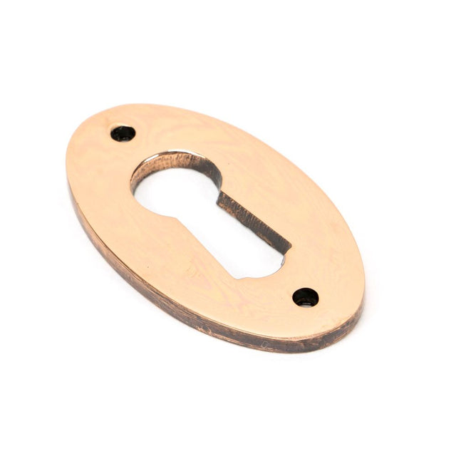 This is an image of From The Anvil - Polished Bronze Oval Escutcheon available to order from T.H Wiggans Architectural Ironmongery in Kendal, quick delivery and discounted prices.