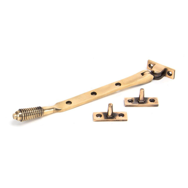 This is an image showing From The Anvil - Polished Bronze 8" Reeded Stay available from T.H Wiggans Architectural Ironmongery in Kendal, quick delivery and discounted prices