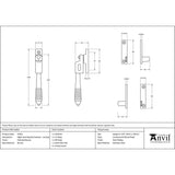 This is an image showing From The Anvil - Polished Bronze Night-Vent Locking Reeded Fastener available from T.H Wiggans Architectural Ironmongery in Kendal, quick delivery and discounted prices