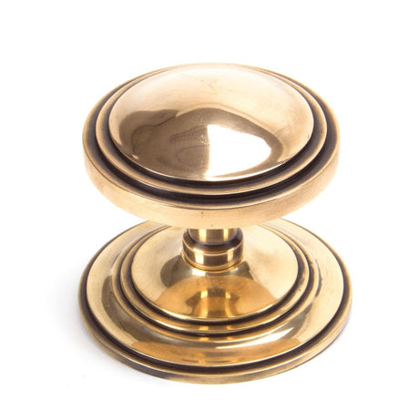 This is an image of From The Anvil - Polished Bronze Art Deco Centre Door Knob available to order from T.H Wiggans Architectural Ironmongery in Kendal, quick delivery and discounted prices.