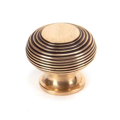 This is an image showing From The Anvil - Polished Bronze Beehive Cabinet Knob 40mm available from T.H Wiggans Architectural Ironmongery in Kendal, quick delivery and discounted prices