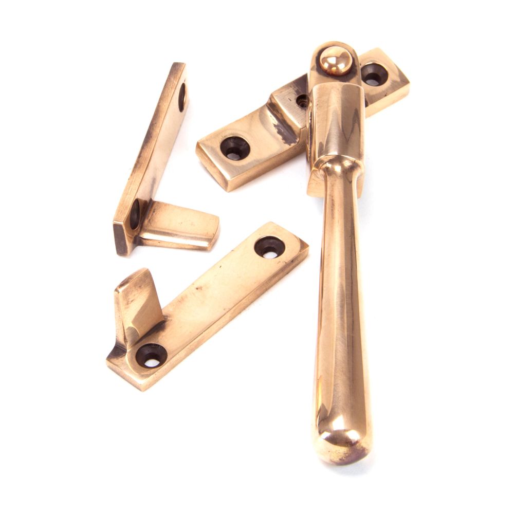 This is an image showing From The Anvil - Polished Bronze Night-Vent Locking Newbury Fastener available from T.H Wiggans Architectural Ironmongery in Kendal, quick delivery and discounted prices