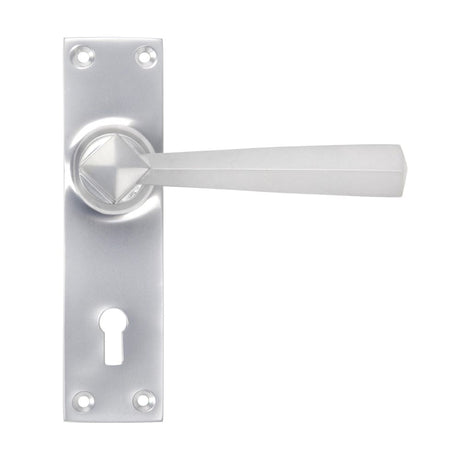 This is an image of From The Anvil - Satin Chrome Straight Lever Lock Set available to order from T.H Wiggans Architectural Ironmongery in Kendal, quick delivery and discounted prices.