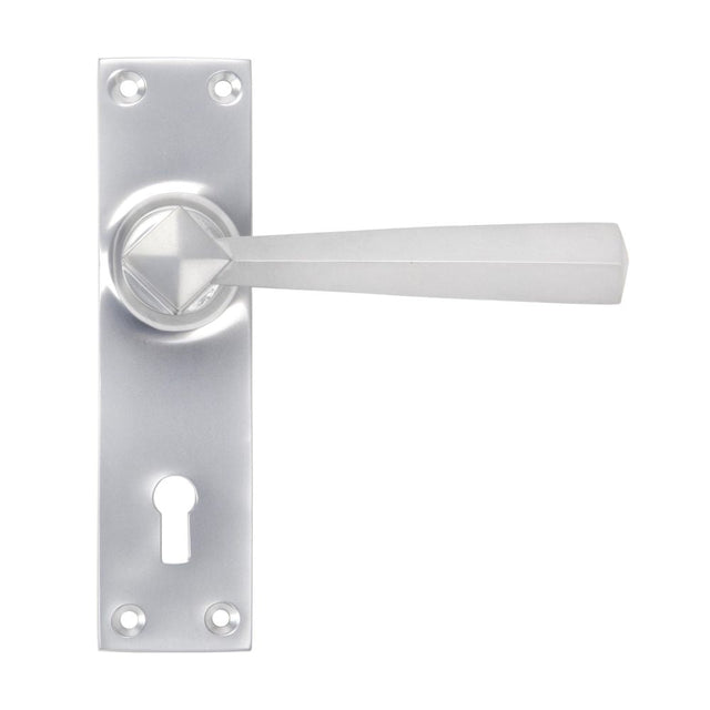 This is an image of From The Anvil - Satin Chrome Straight Lever Lock Set available to order from T.H Wiggans Architectural Ironmongery in Kendal, quick delivery and discounted prices.