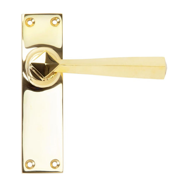 This is an image of From The Anvil - Polished Brass Straight Lever Latch Set available to order from T.H Wiggans Architectural Ironmongery in Kendal, quick delivery and discounted prices.