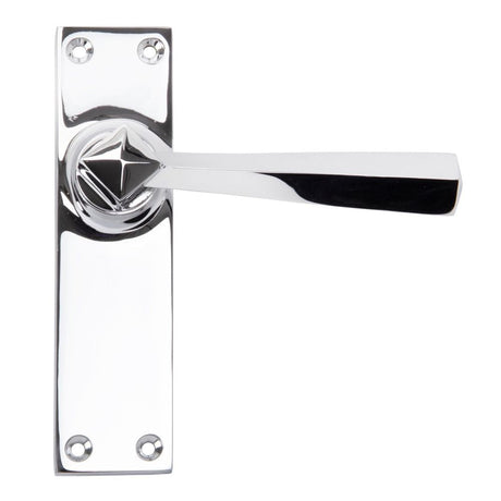 This is an image of From The Anvil - Polished Chrome Straight Lever Latch Set available to order from T.H Wiggans Architectural Ironmongery in Kendal, quick delivery and discounted prices.