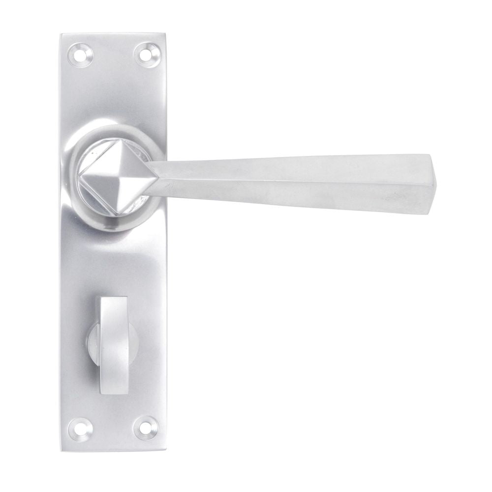 This is an image of From The Anvil - Satin Chrome Straight Lever Bathroom Set available to order from T.H Wiggans Architectural Ironmongery in Kendal, quick delivery and discounted prices.