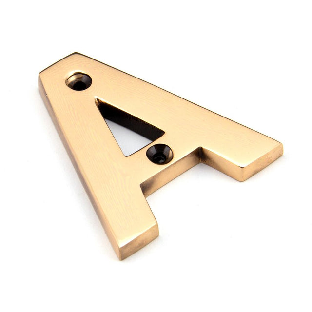 This is an image of From The Anvil - Polished Bronze Letter A available to order from T.H Wiggans Architectural Ironmongery in Kendal, quick delivery and discounted prices.