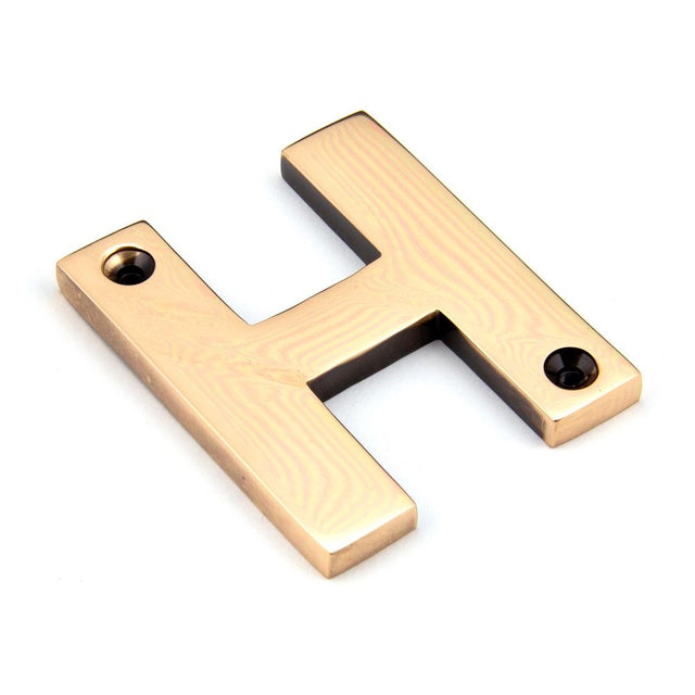 This is an image of From The Anvil - Polished Bronze Letter H available to order from T.H Wiggans Architectural Ironmongery in Kendal, quick delivery and discounted prices.