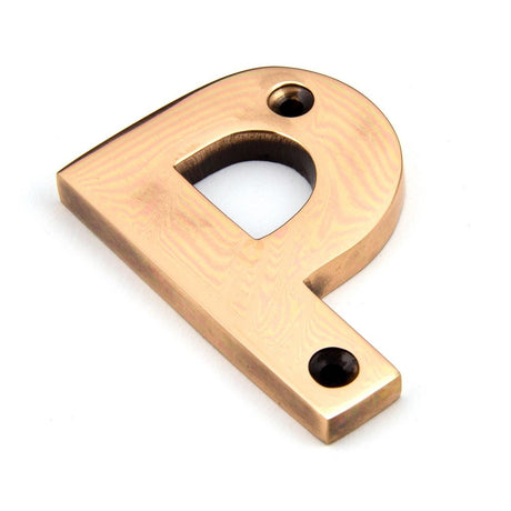 This is an image of From The Anvil - Polished Bronze Letter P available to order from T.H Wiggans Architectural Ironmongery in Kendal, quick delivery and discounted prices.