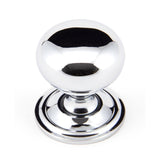 This is an image showing From The Anvil - Polished Chrome Mushroom Cabinet Knob 32mm available from T.H Wiggans Architectural Ironmongery in Kendal, quick delivery and discounted prices
