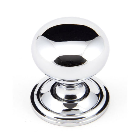 This is an image showing From The Anvil - Polished Chrome Mushroom Cabinet Knob 32mm available from T.H Wiggans Architectural Ironmongery in Kendal, quick delivery and discounted prices