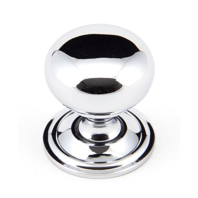 This is an image showing From The Anvil - Polished Chrome Mushroom Cabinet Knob 32mm available from T.H Wiggans Architectural Ironmongery in Kendal, quick delivery and discounted prices