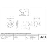 This is an image showing From The Anvil - Aged Bronze Oval Cabinet Knob 40mm available from trade door handles, quick delivery and discounted prices