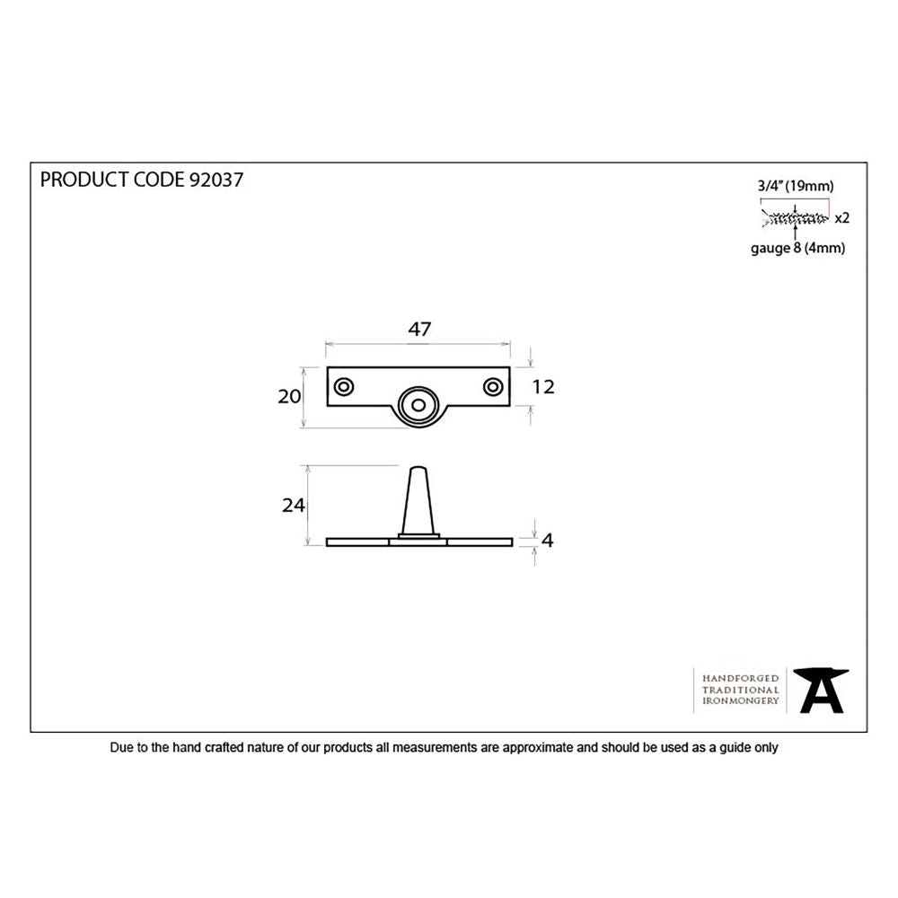 This is an image showing From The Anvil - Aged Brass Offset Stay Pin available from T.H Wiggans Architectural Ironmongery in Kendal, quick delivery and discounted prices