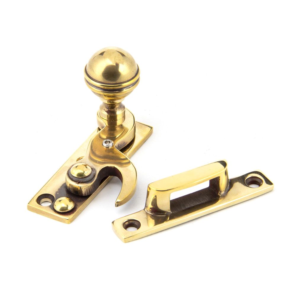 This is an image showing From The Anvil - Aged Brass Prestbury Sash Hook Fastener available from T.H Wiggans Architectural Ironmongery in Kendal, quick delivery and discounted prices