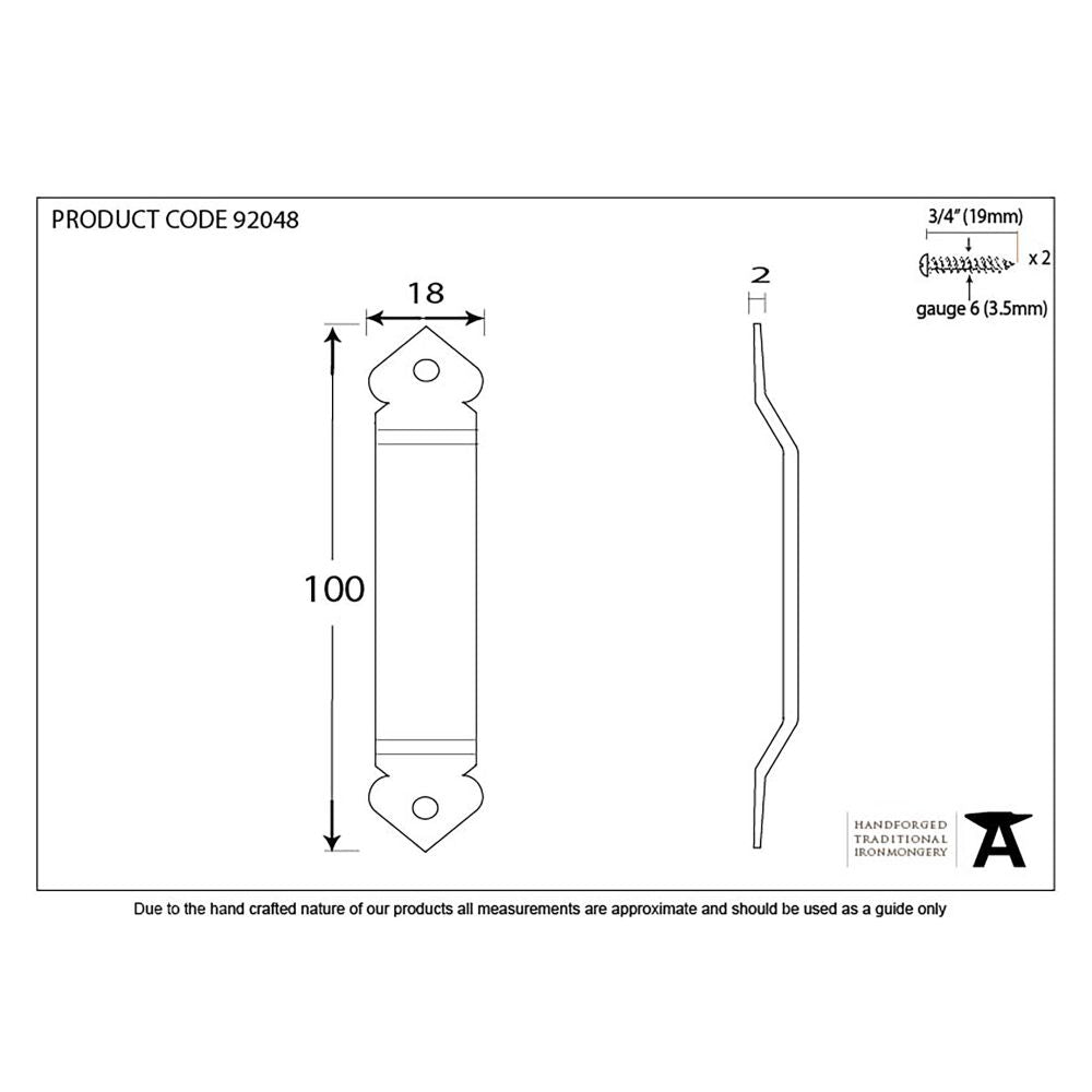 This is an image showing From The Anvil - External Beeswax Gothic Screw on Staple available from trade door handles, quick delivery and discounted prices