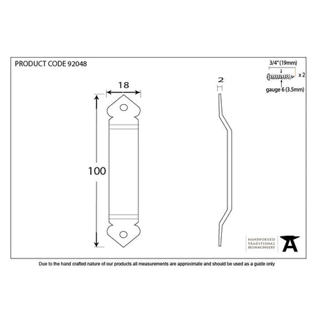 This is an image showing From The Anvil - External Beeswax Gothic Screw on Staple available from trade door handles, quick delivery and discounted prices