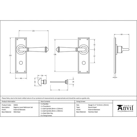 This is an image showing From The Anvil - External Beeswax Regency Lever Bathroom Set available from trade door handles, quick delivery and discounted prices