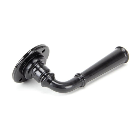 This is an image showing From The Anvil - Black Regency Lever on Rose Set available from trade door handles, quick delivery and discounted prices