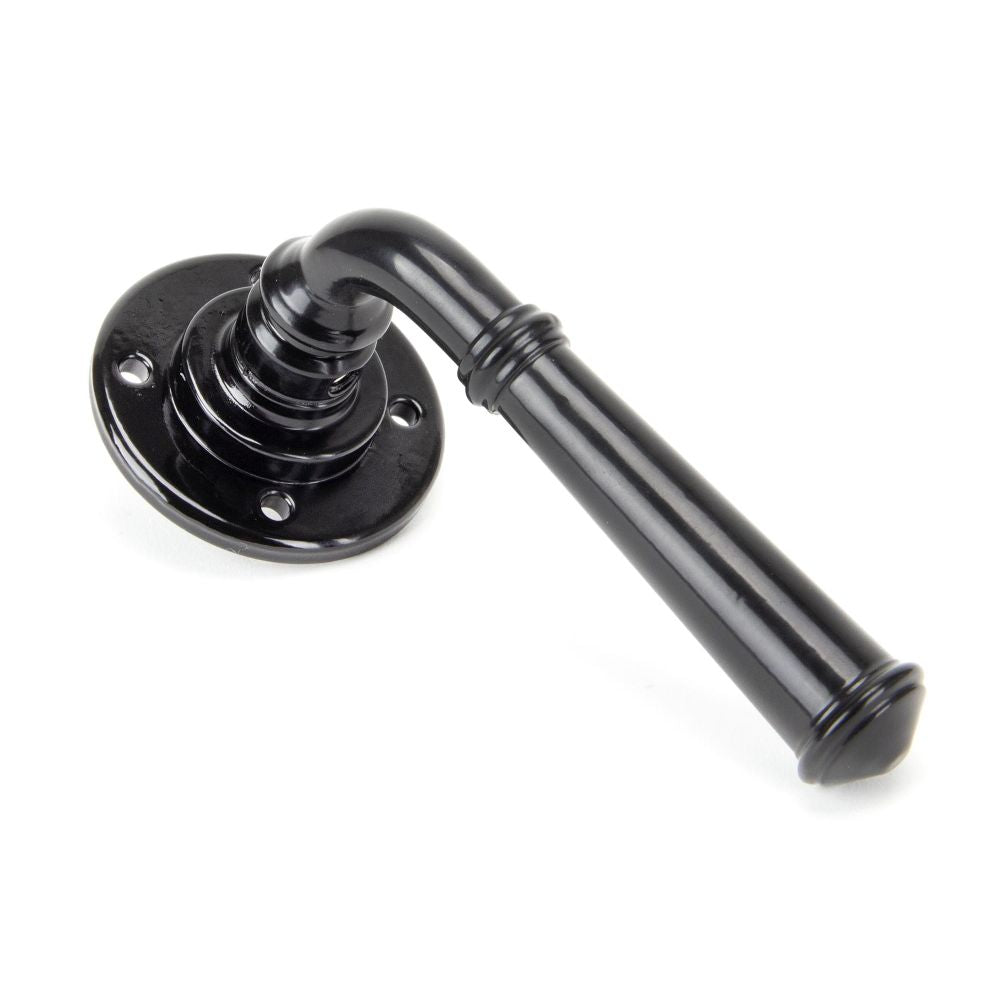 This is an image of From The Anvil - Black Regency Lever on Rose Set available to order from T.H Wiggans Architectural Ironmongery in Kendal, quick delivery and discounted prices.