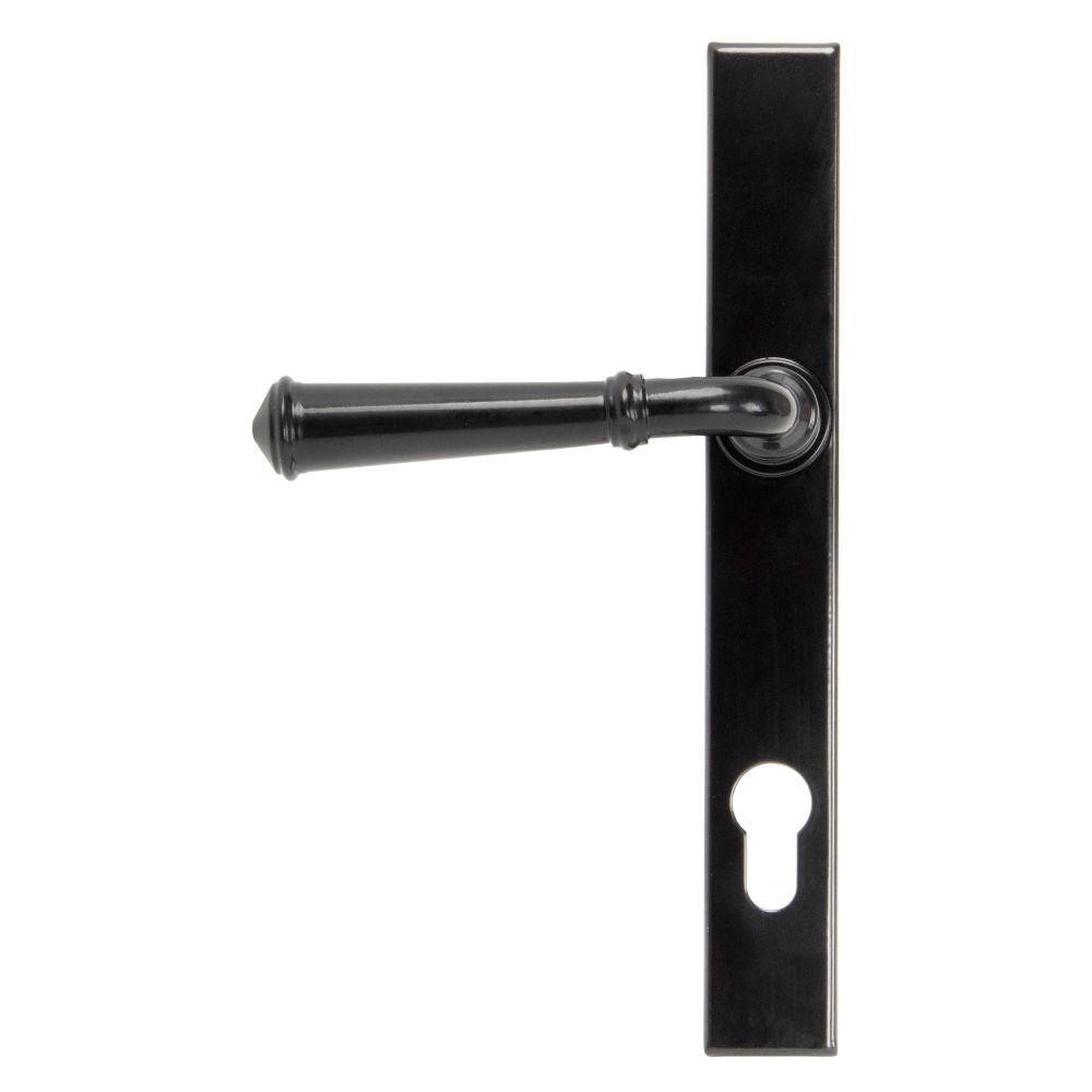 This is an image showing From The Anvil - Black Regency Slimline Lever Espag. Lock Set available from trade door handles, quick delivery and discounted prices