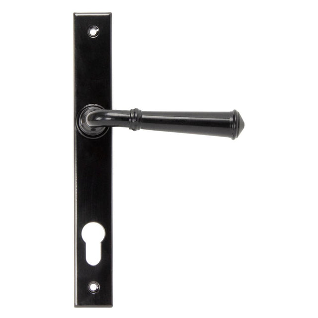 This is an image of From The Anvil - Black Regency Slimline Lever Espag. Lock Set available to order from T.H Wiggans Architectural Ironmongery in Kendal, quick delivery and discounted prices.