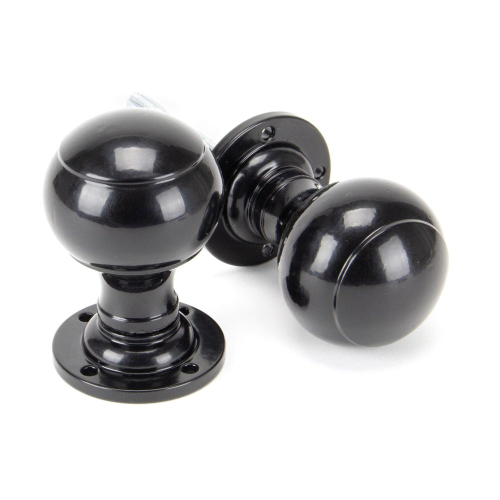 This is an image of From The Anvil - Black Regency Mortice/Rim Knob Set available to order from T.H Wiggans Architectural Ironmongery in Kendal, quick delivery and discounted prices.