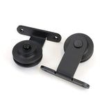 This is an image showing From The Anvil - 100kg Black (Top Mount) Sliding Door Hardware Kit (3m Track) available from trade door handles, quick delivery and discounted prices