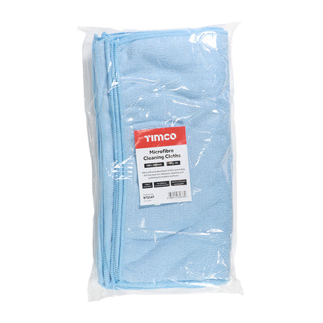 This is an image showing TIMCO Microfibre Cleaning Cloths - 380 x 380mm - 10 Pieces Bag available from T.H Wiggans Ironmongery in Kendal, quick delivery at discounted prices.