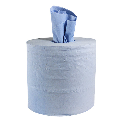 This is an image showing TIMCO Centrefeed Rolls - Blue - 150m x 170mm - 6 Pieces Pack available from T.H Wiggans Ironmongery in Kendal, quick delivery at discounted prices.